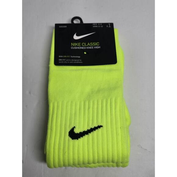 Unisex Size M (6-8M/6-10W) Yellow Nike Classic Knee-High Soccer Socks SX5728-702 - Picture 1 of 2